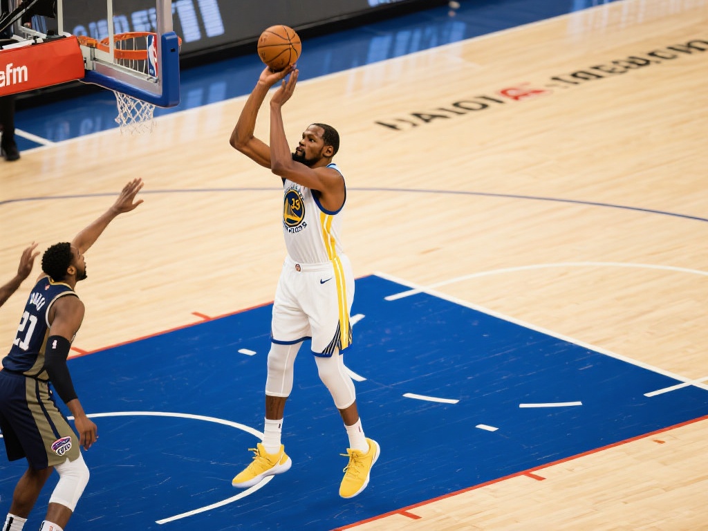 杜兰特急停跳投中距离压哨绝杀瞬间